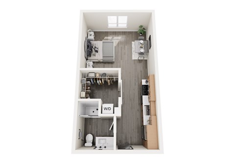 Floor plan for studio, 1 bath, 508 sqft